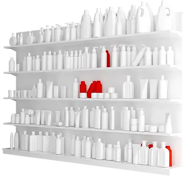 Étagère de produits modélisée en 3D